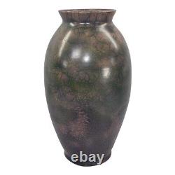 Roseville Pauleo 1914 Antique Arts And Crafts Pottery Purple Green Ceramic Vase