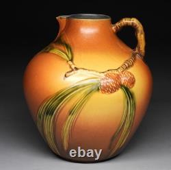Roseville Pinecone Arts & Crafts Art Pottery Pitcher Vase # 708-9