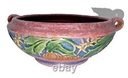 Roseville Pink Baneda Bowl Pottery Vintage Arts & Crafts 232-6 Ohio Pottery FS