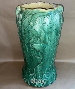 Roseville Pottery American Arts & Crafts Koi Fish Umbrella Stand Rare