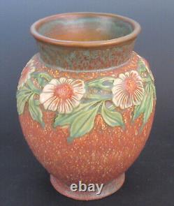 Roseville Pottery Arts Crafts Art Deco Dahlrose 464-9 Vase Crisp Mold Ferrell