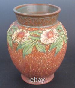Roseville Pottery Arts Crafts Art Deco Dahlrose 464-9 Vase Crisp Mold Ferrell