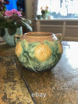 Roseville Pottery Arts & Crafts Sunflower Bowl Planter Exc Cond 4 Tall 6 Diam