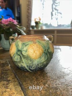 Roseville Pottery Arts & Crafts Sunflower Bowl Planter Exc Cond 4 Tall 6 Diam