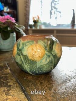 Roseville Pottery Arts & Crafts Sunflower Bowl Planter Exc Cond 4 Tall 6 Diam