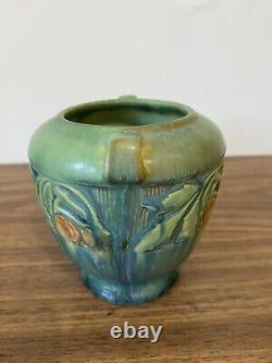 Roseville Pottery Baneda 1932 Green Arts and Crafts Vase 587-4 Inch MINT