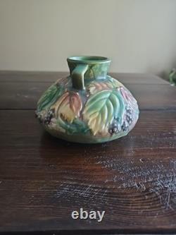 Roseville Pottery BlackBerry Double Handled Squat Vase Arts and Crafts