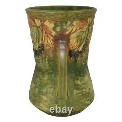 Roseville Pottery Blackberry 1932 Green Handled Arts and Crafts Tall Vase 577-10