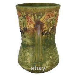 Roseville Pottery Blackberry 1932 Green Handled Arts and Crafts Tall Vase 577-10