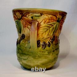 Roseville Pottery Blackberry Vase Handles #282-6 Arts and Crafts Mission 1932