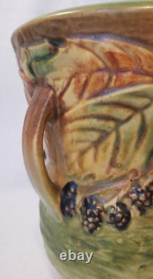 Roseville Pottery Blackberry Vase Handles #282-6 Arts and Crafts Mission 1932