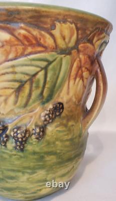 Roseville Pottery Blackberry Vase Handles #282-6 Arts and Crafts Mission 1932