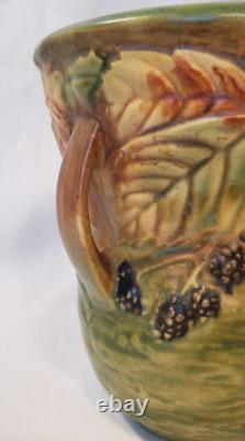 Roseville Pottery Blackberry Vase Handles #282-6 Arts and Crafts Mission 1932