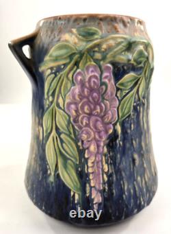 Roseville Pottery Blue Wisteria Vase, Shape 633-8