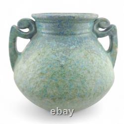 Roseville Pottery Carnelian II Blue Green Mottled Handled Urn Vase Circa 1915