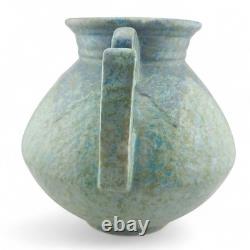 Roseville Pottery Carnelian II Blue Green Mottled Handled Urn Vase Circa 1915