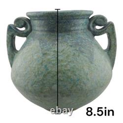 Roseville Pottery Carnelian II Blue Green Mottled Handled Urn Vase Circa 1915