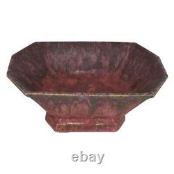 Roseville Pottery Carnelian II Mottled Red Arts And Crafts Console Bowl 164-9