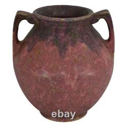 Roseville Pottery Carnelian II Mottled Red Arts And Crafts Handled Vase 337-10