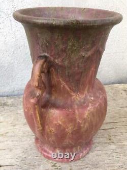 Roseville Pottery Carnelian II Mottled Red Vase 317-10 Sweet Glaze Arts & Crafts