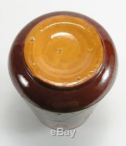 Roseville Pottery Crocus 7 Art Nouveau floral slip arts & crafts rust red