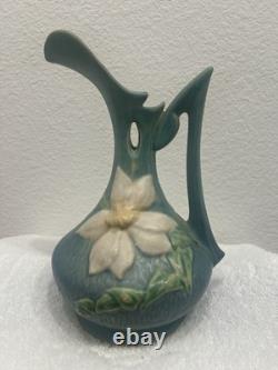 Roseville Pottery Magnolia Ewer Vase Blue Green Matte Arts & Crafts