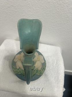 Roseville Pottery Magnolia Ewer Vase Blue Green Matte Arts & Crafts