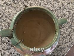 Roseville Pottery Matte Green Hanging Basket 1900s Arts Crafts