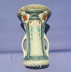 Roseville Pottery Mostique 532-6 Vase Arts & Crafts Era Gray with Handles c. 1915