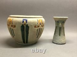 Roseville Pottery Mostique Jardinere Planter And Vase 1920s Mission Arts Crafts