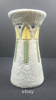 Roseville Pottery, Mostique, Vase, Signed, Multi-Color, 1916, Arts & Crafts, VgC