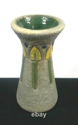 Roseville Pottery, Mostique, Vase, Signed, Multi-Color, 1916, Arts & Crafts, VgC