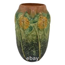 Roseville Pottery Sunflower Tall Arts And Crafts Vase Vase 494-10