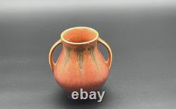 Roseville Pottery Windsor Double Handled Vase Mottled Orange Brown 545-5 Rare