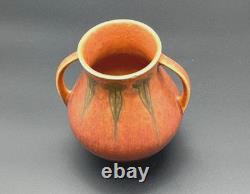 Roseville Pottery Windsor Double Handled Vase Mottled Orange Brown 545-5 Rare