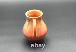 Roseville Pottery Windsor Double Handled Vase Mottled Orange Brown 545-5 Rare