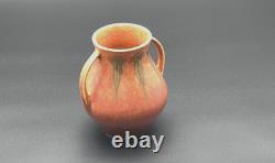 Roseville Pottery Windsor Double Handled Vase Mottled Orange Brown 545-5 Rare