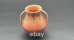 Roseville Pottery Windsor Double Handled Vase Mottled Orange Brown 545-5 Rare