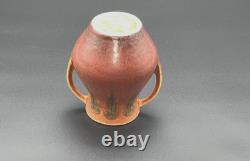 Roseville Pottery Windsor Double Handled Vase Mottled Orange Brown 545-5 Rare