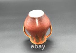 Roseville Pottery Windsor Double Handled Vase Mottled Orange Brown 545-5 Rare