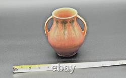 Roseville Pottery Windsor Double Handled Vase Mottled Orange Brown 545-5 Rare