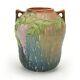 Roseville Pottery Wisteria 634-7 Matte Blue Green 2 Handle Vase Arts & Crafts