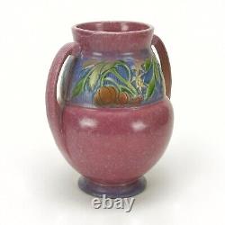 Roseville Pottery pink Baneda line 9.25 vase 596-9 pumpkin vine Arts & Crafts