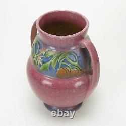 Roseville Pottery pink Baneda line 9.25 vase 596-9 pumpkin vine Arts & Crafts
