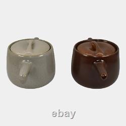 Roseville Raymor Gray Brown Ceramic Pair of Bean Pots 195