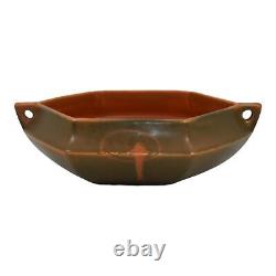 Roseville Rosecraft Hexagon Brown 1925 Arts And Crafts Pottery Bowl 137-6