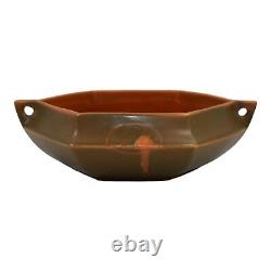 Roseville Rosecraft Hexagon Brown 1925 Arts And Crafts Pottery Bowl 137-6