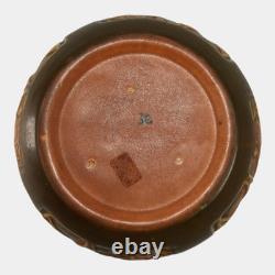 Roseville Rosecraft Panel Brown 1926 Arts And Crafts Pottery Bowl