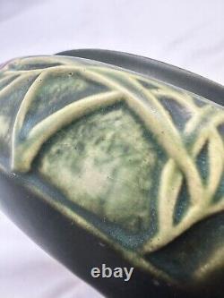 Roseville Rosecraft Panel Green 1926 Vintage Arts And Crafts Pottery Low Bowl