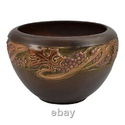 Roseville Rosecraft Vintage Brown 1925 Arts And Crafts Pottery Bowl 144-6